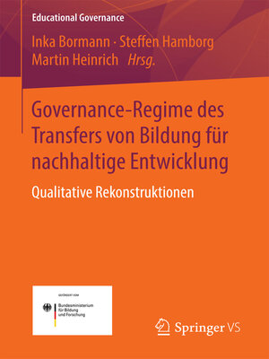cover image of Governance-Regime des Transfers von Bildung für nachhaltige Entwicklung